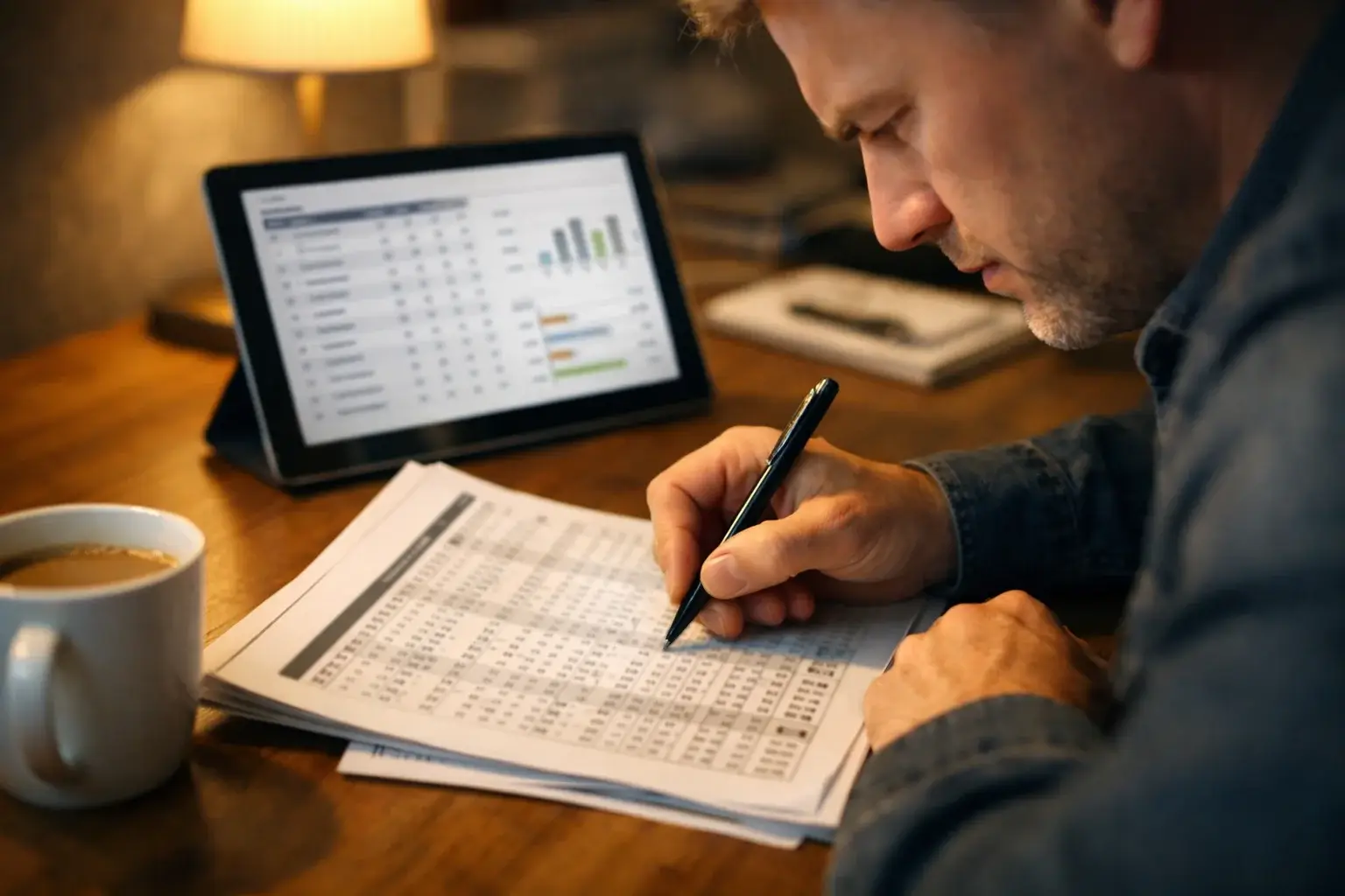 Wedder bestudeert racekaart en paardenstatistieken