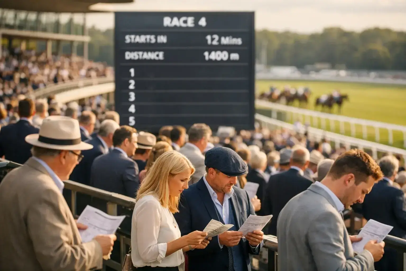 Meerdere paardenraces op een racedag