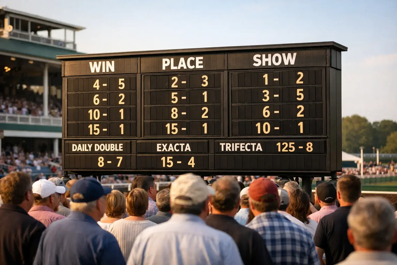 Totalisatorbord op de renbaan